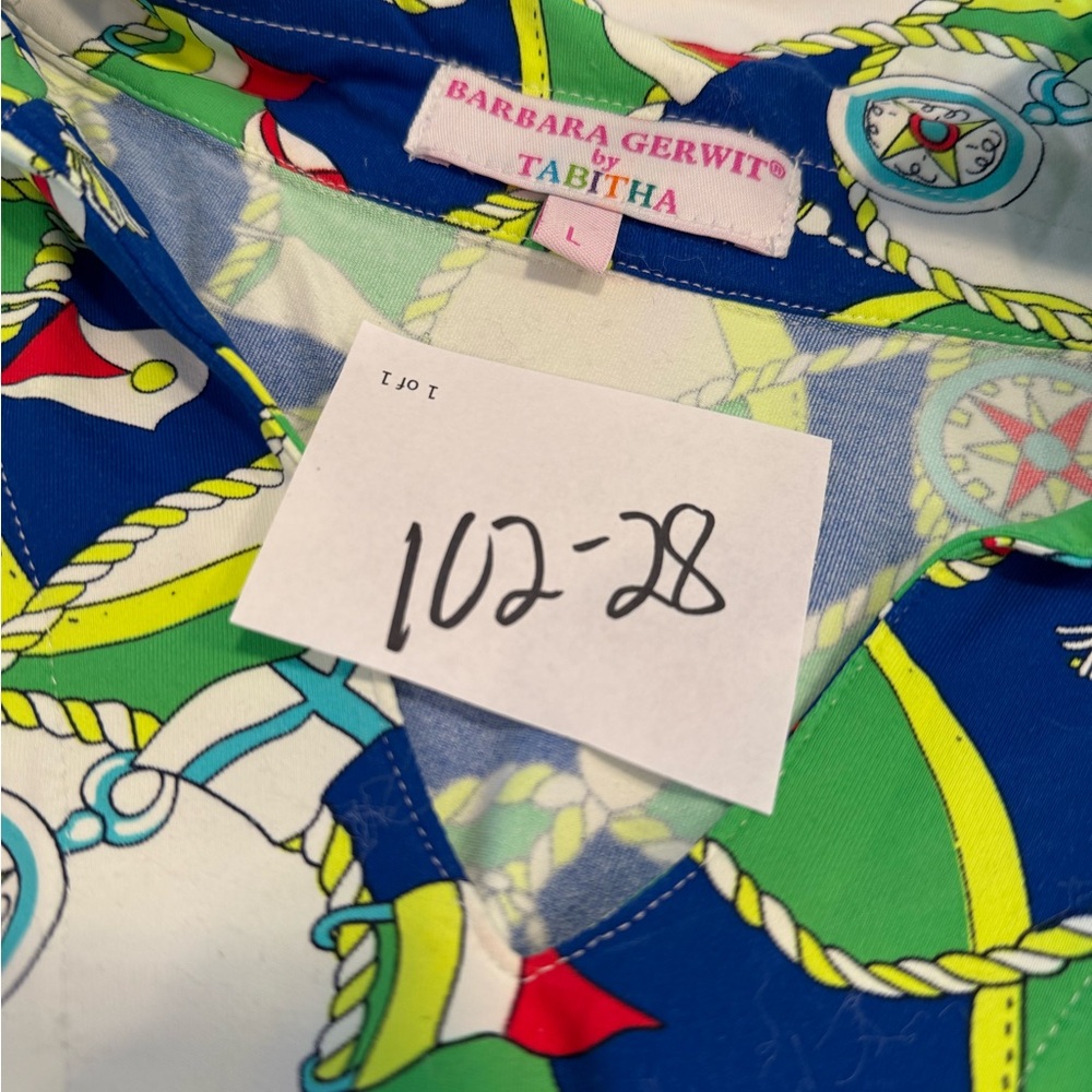 Barbara Gerwitt by Tabitha nautical sleeveless mini dress Size large - Picture 9 of 9